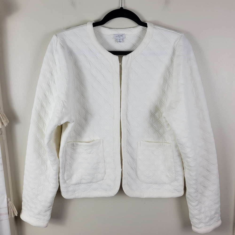 ๐J. Crew Ivory Quilted Jacket - Picture 3 of 11